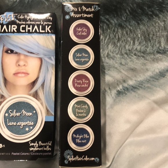 Splat colour highlights for the day Hair Chalk. Colour:Silver moon. 2 NIB - Picture 2 of 6